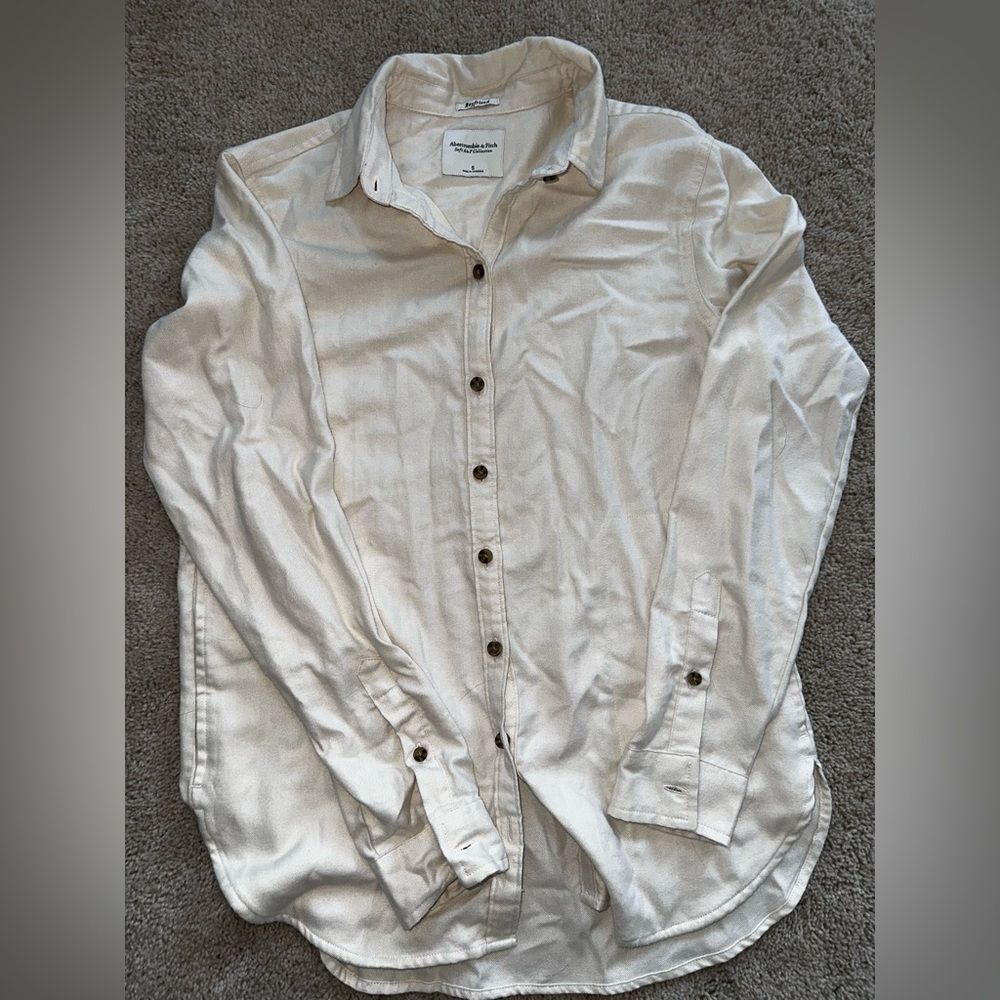 Gently Worn Abercrombie Soft AF Collection Boyfriend Button Up Overshirt